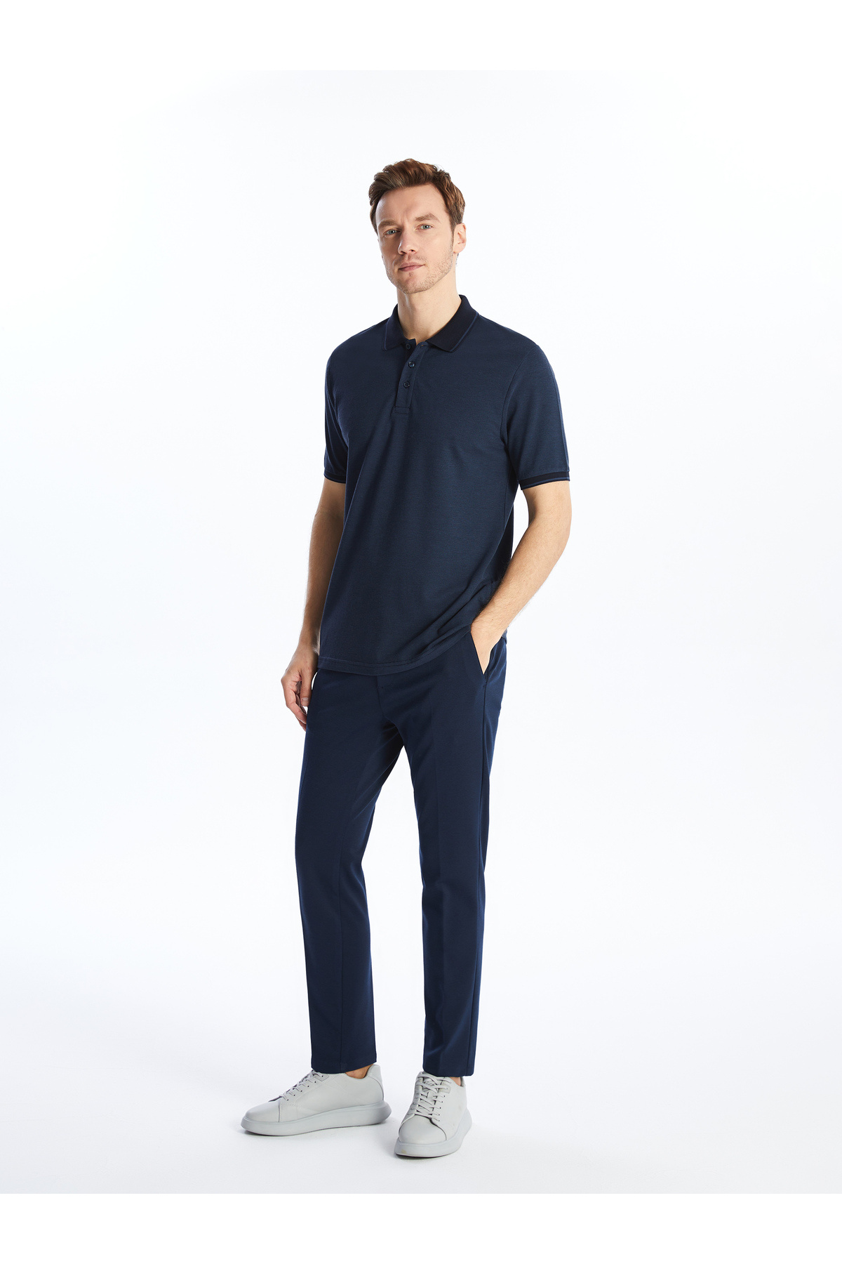 تیشرت مردانه آبی سرمه ای ال سی وایکیکی | S4N129Z8 اورجینال - تصویر 3