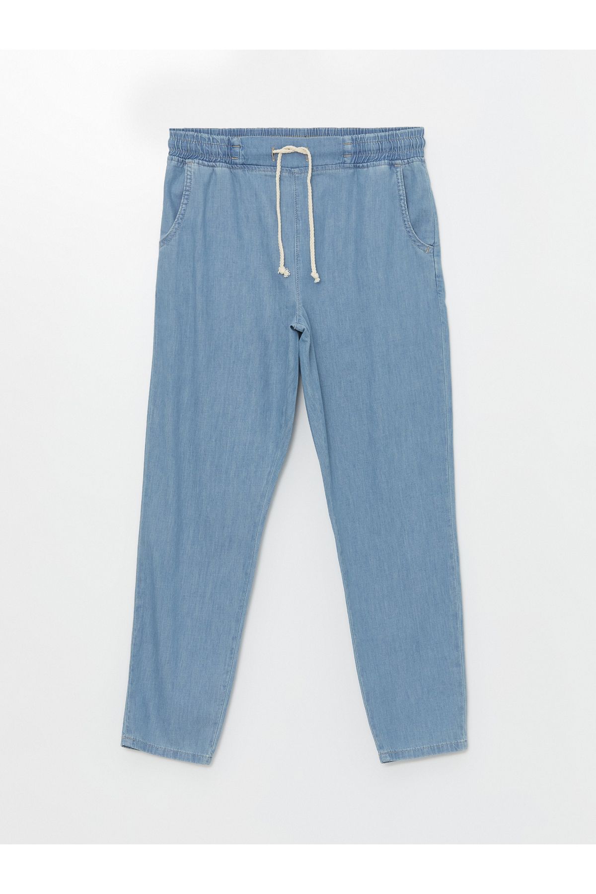 LC Waikiki Damskie Spodnie Jeansowe – Papierowa Torba Z Elastyczną Talią Kobieta - 24