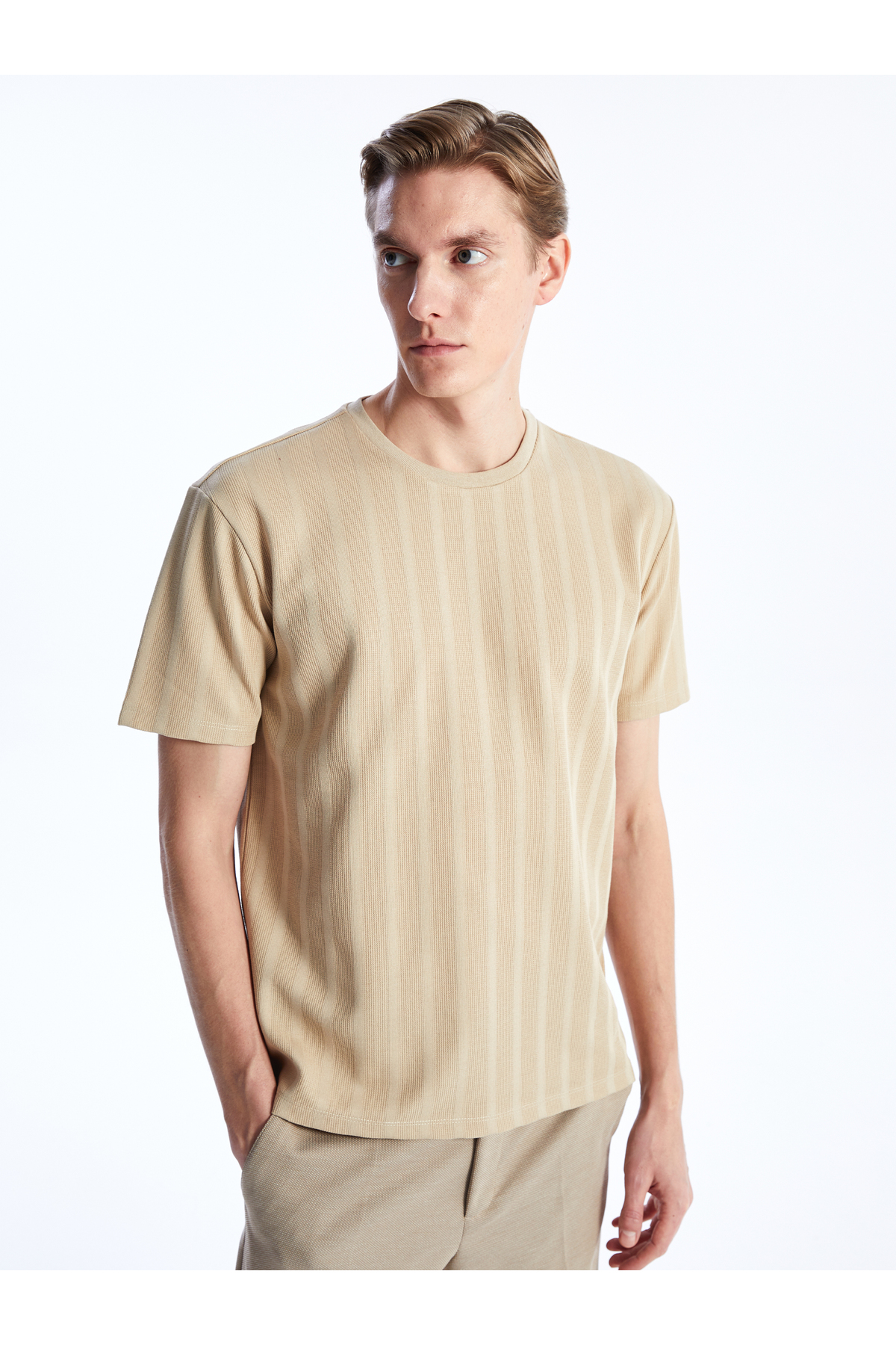 تیشرت مردانه بژ ال سی وایکیکی | S40008Z8 اورجینال - تصویر 2