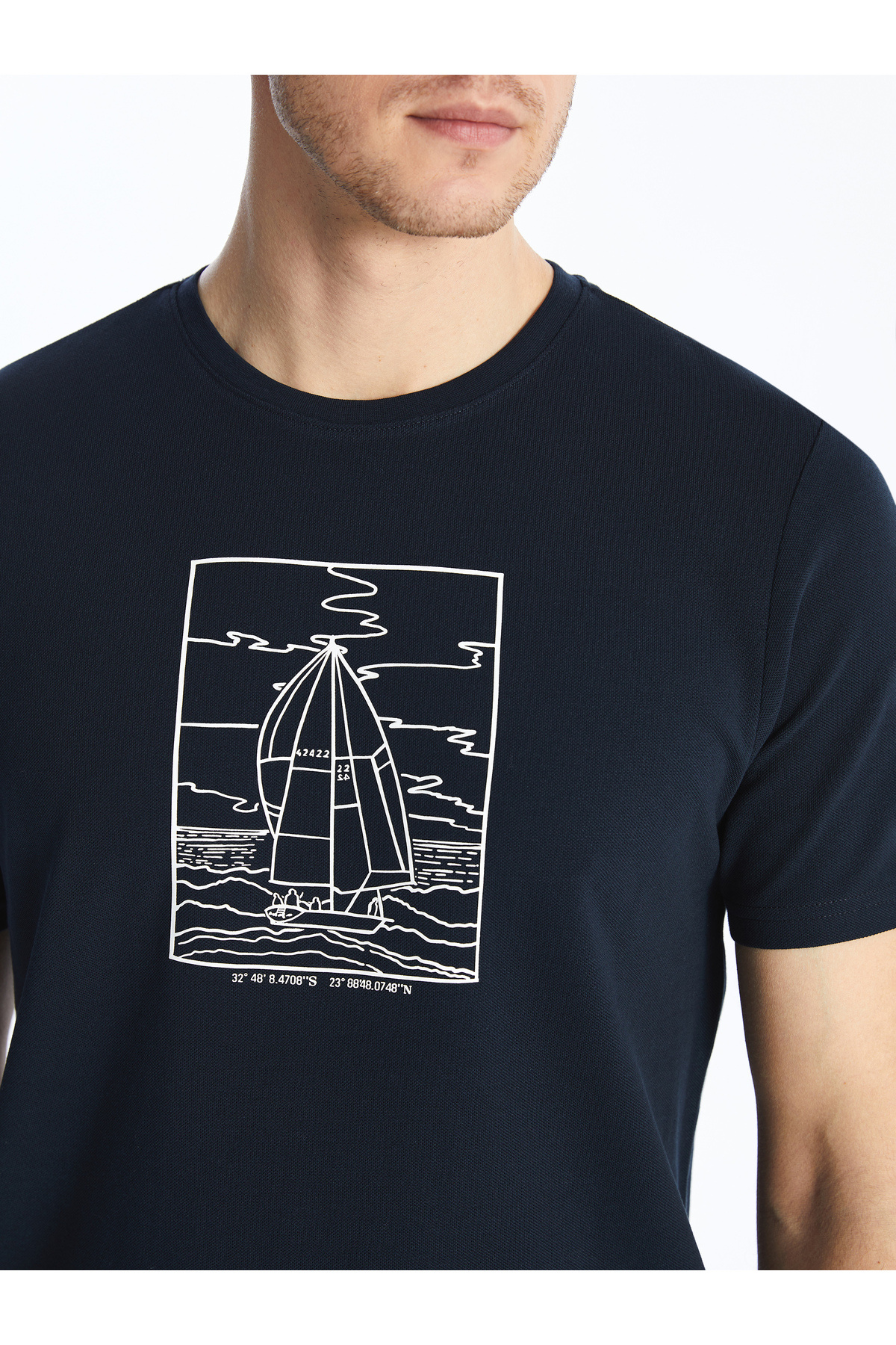 تیشرت مردانه آبی سرمه ای ال سی وایکیکی | S4GL36Z8 اورجینال - تصویر 4