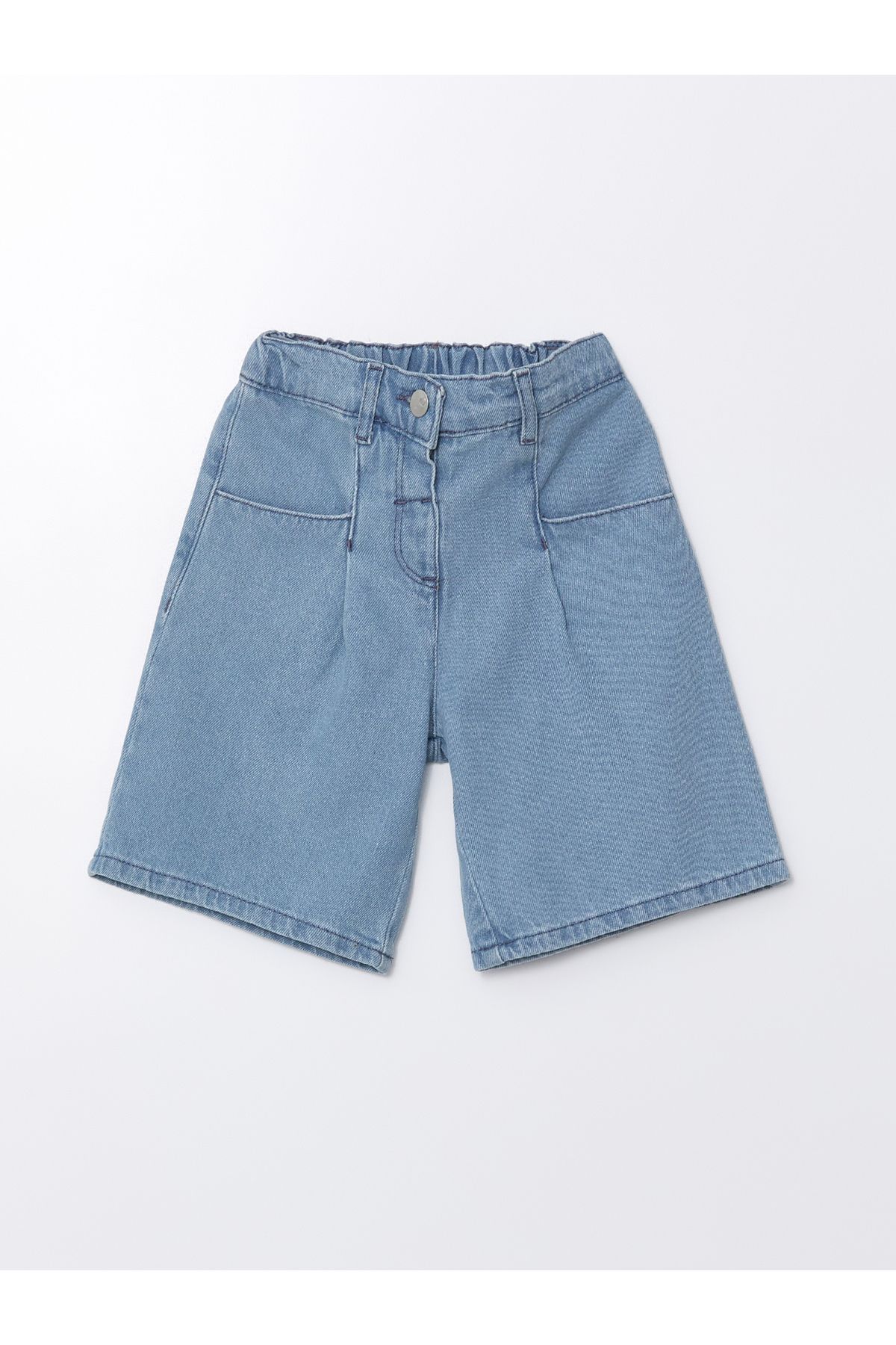 Beli Lastikli Basic Kız Bebek Jean Şort - 3