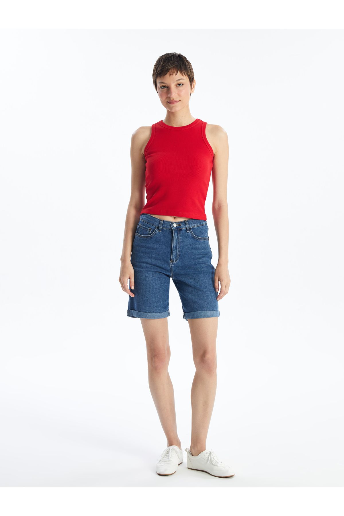 LC Waikiki Damskie Szorty Jeansowe Typu Bermudy Kobieta - 28