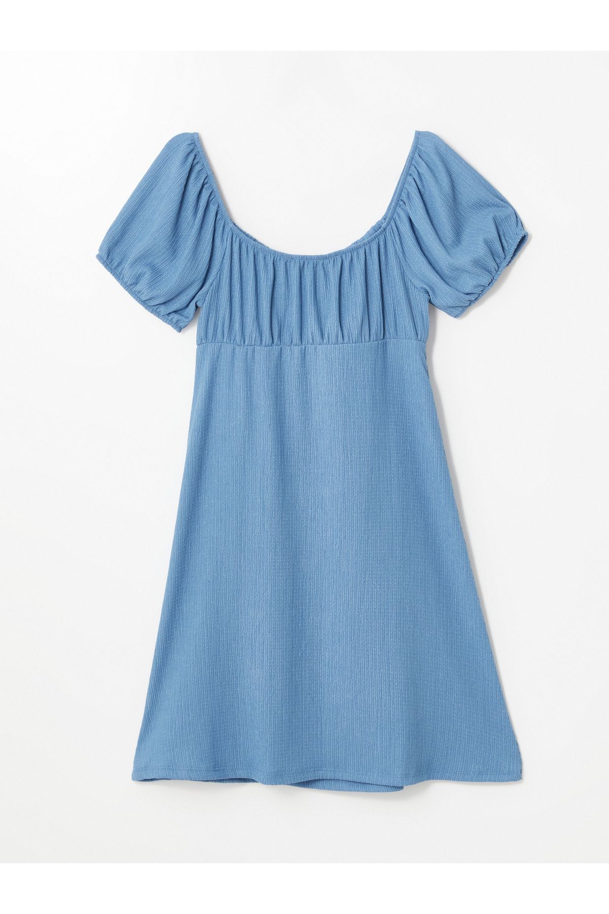 LC Waikiki-Damenkleid – U-Ausschnitt, gerader Schnitt, kurze Ärmel 7