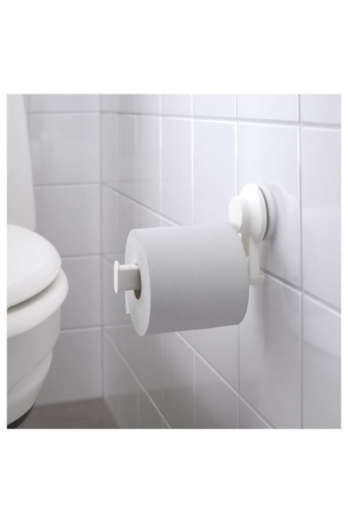 IKEA Suport Pentru Rola Igienică De Culoare Albă Cu Ventuză - Mărime unică