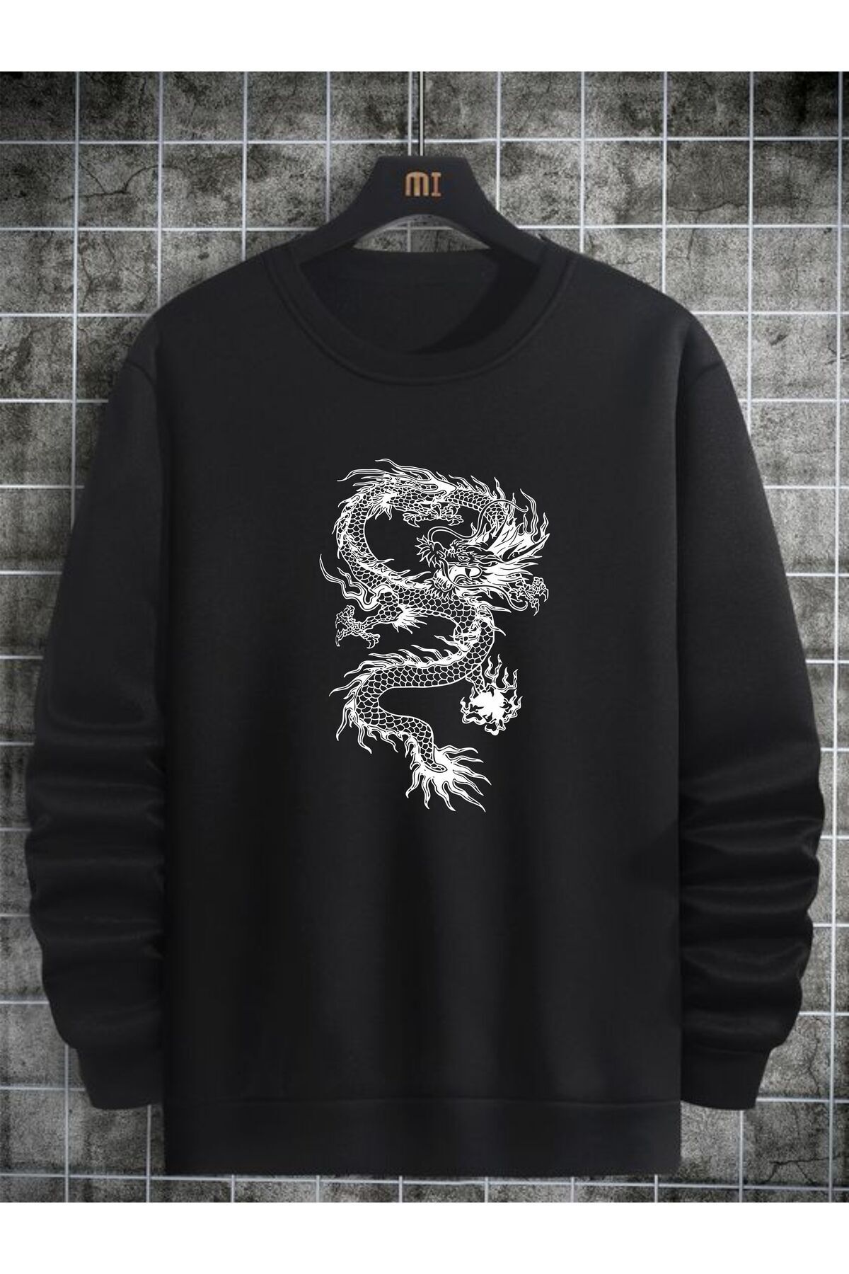 Swıt Zero Collar On Dragon Print Unisex — مشکی SIFIRYAKA
