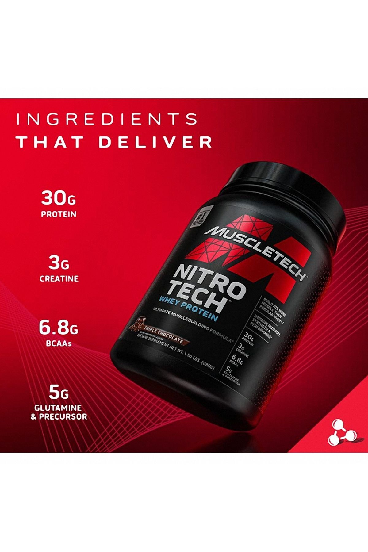 Nitro-Tech Whey Protein 1814 Gr ÇİKOLATA AROMALI 2