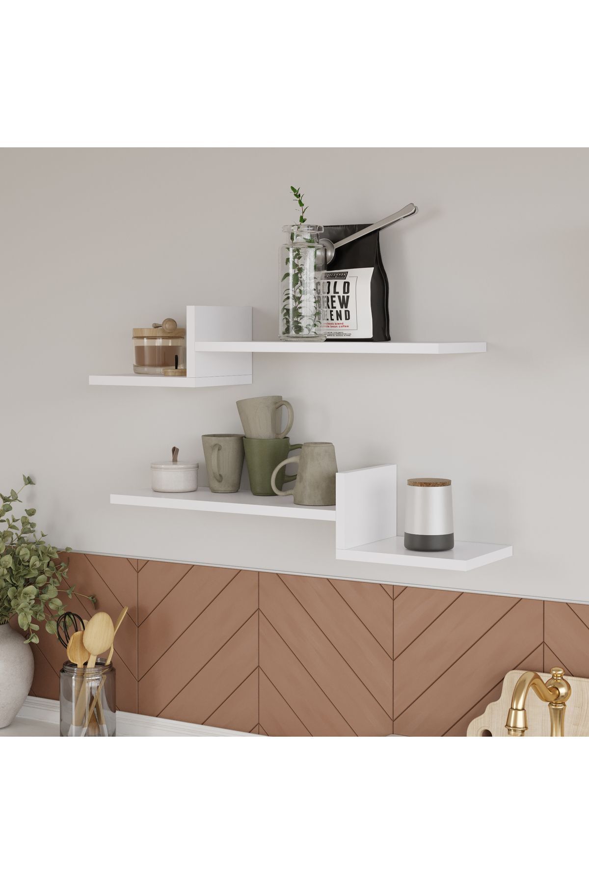 Ayz Decoration Modern Wall Shelf - Double