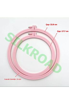 Nurge Vidalı Pembe Plastik Kasnak 2 li Set - 17.7 cm v 22.7 cm - 2 adet Kasna...