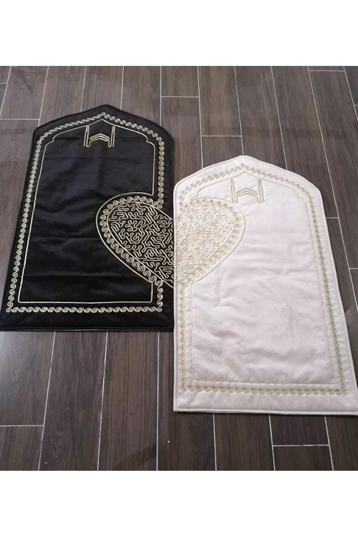 AYHANHOME-حزمة العروس والعريس - سجادة صلاة على شكل قلب، زوجين، سجادة صلاة للزوجين مع مسبحة صلاة، حامل مهر هدية 5