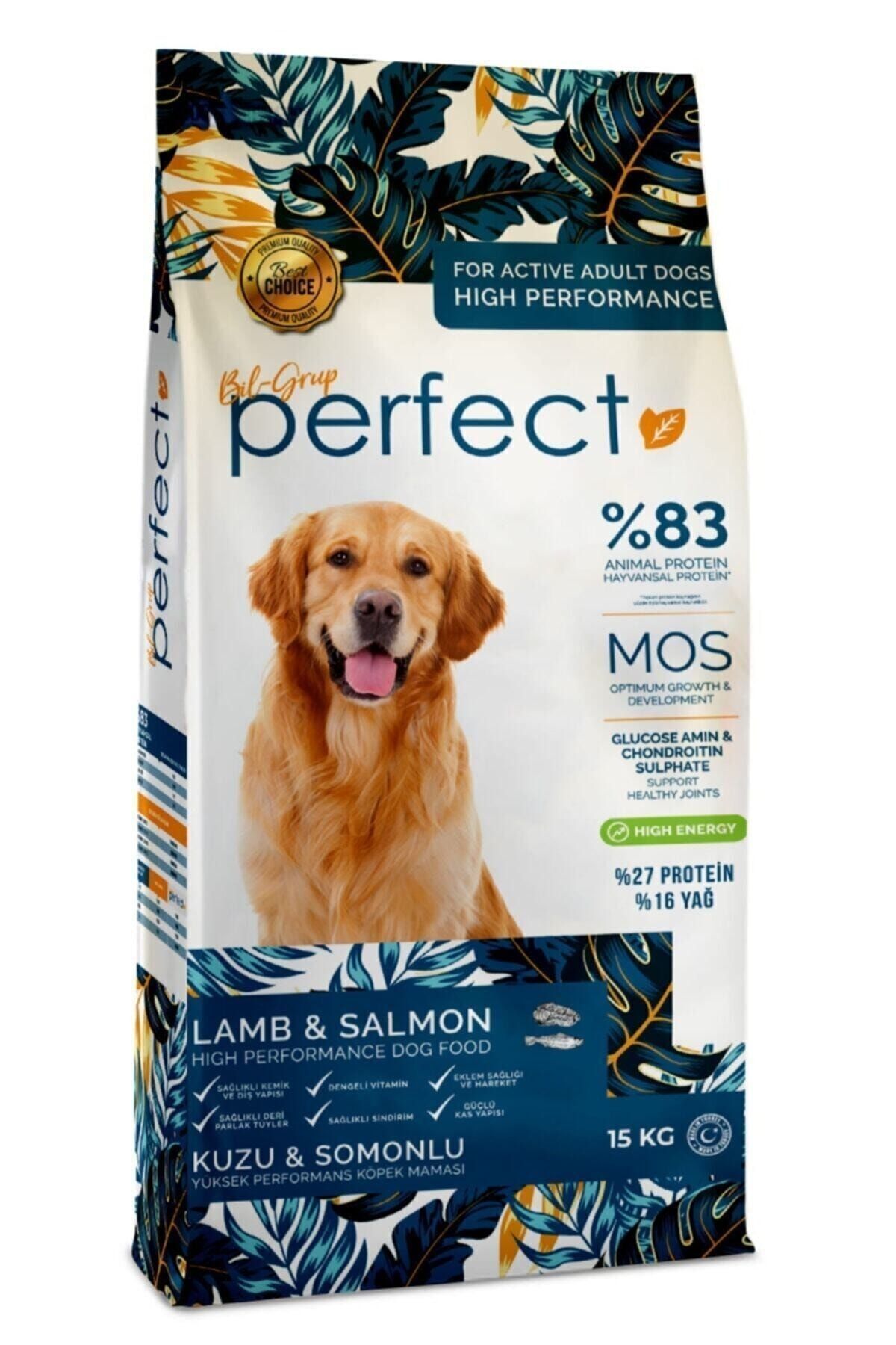 15 Kg Perfect ( 27/16 ) Performans Yetişkin Köpek Maması ( Kuzu & Pirinç & Somon ) Kuru Mama
