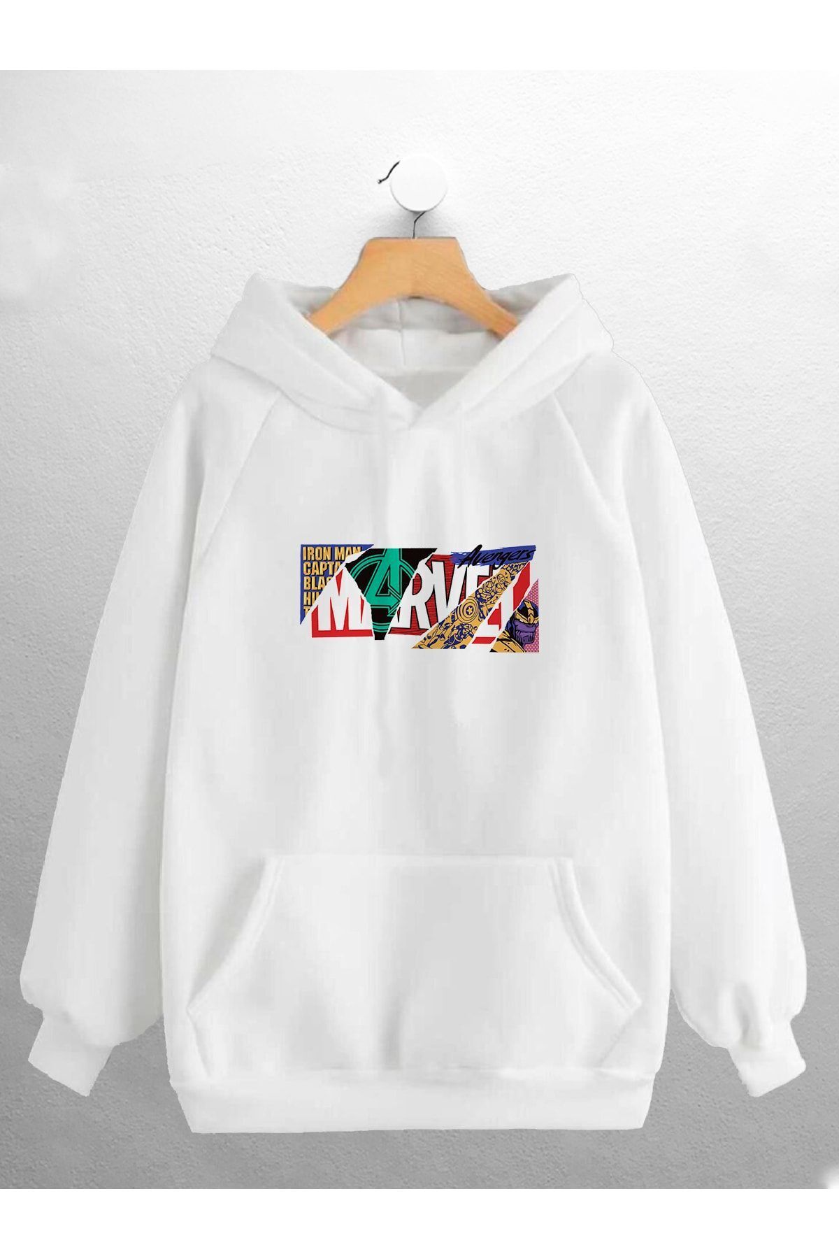 macklin Unisex Kad n Erkek Marvel Avengers Tasar m Logo Bask l Sweatshirt Fiyat Yorumlar Trendyol