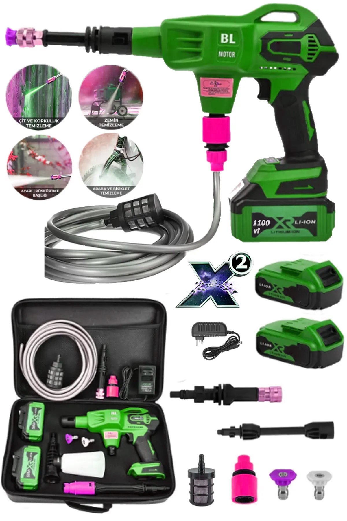 MOONSHOP Japan 999 Vf 20 Ah 100 Bar Kömürsüz Şarjlı Oto Yıkama