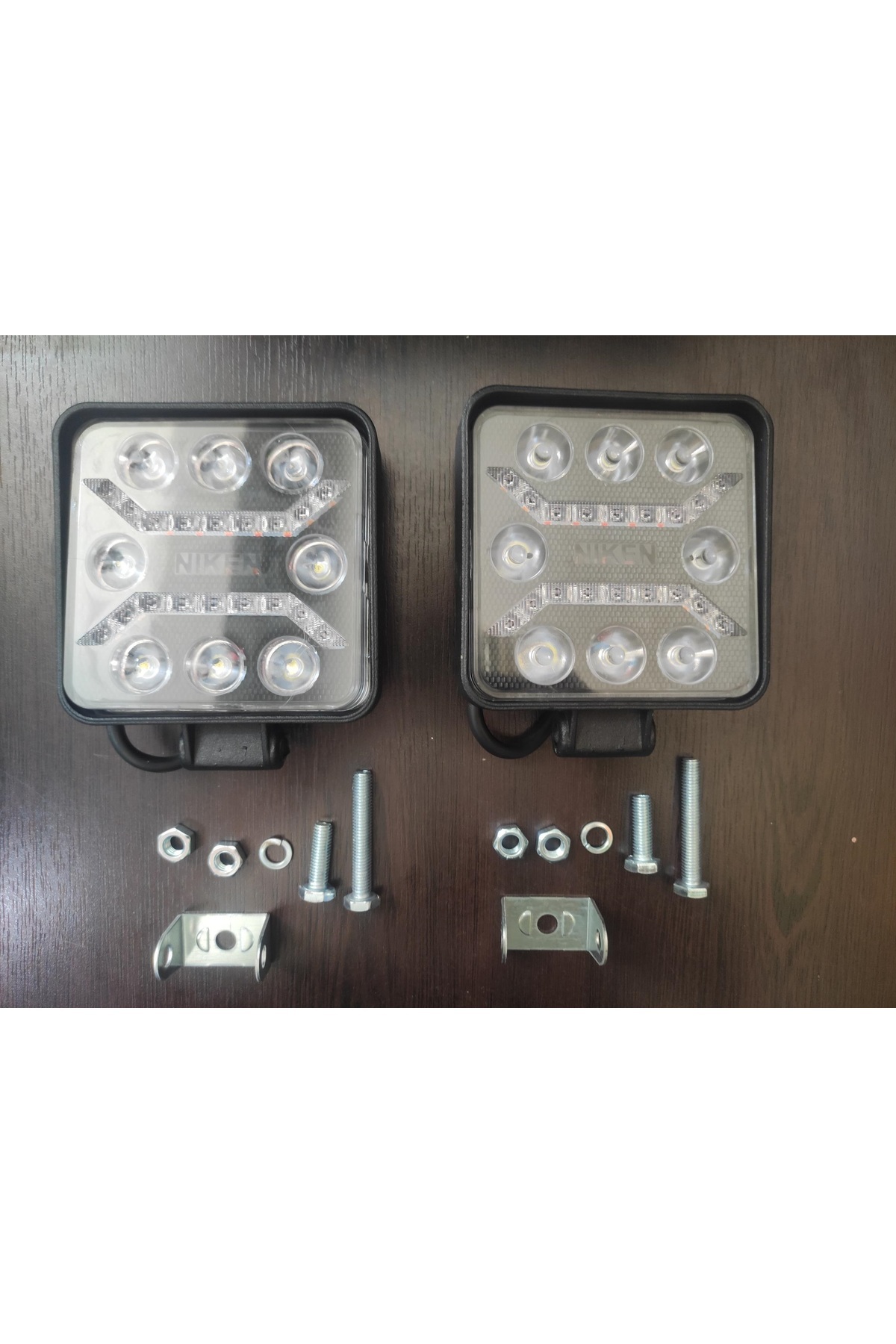 Niken 2 Adet Niken Çalışma Lambası Pro 8 Ledli Kare 3 Fonksiyonlu