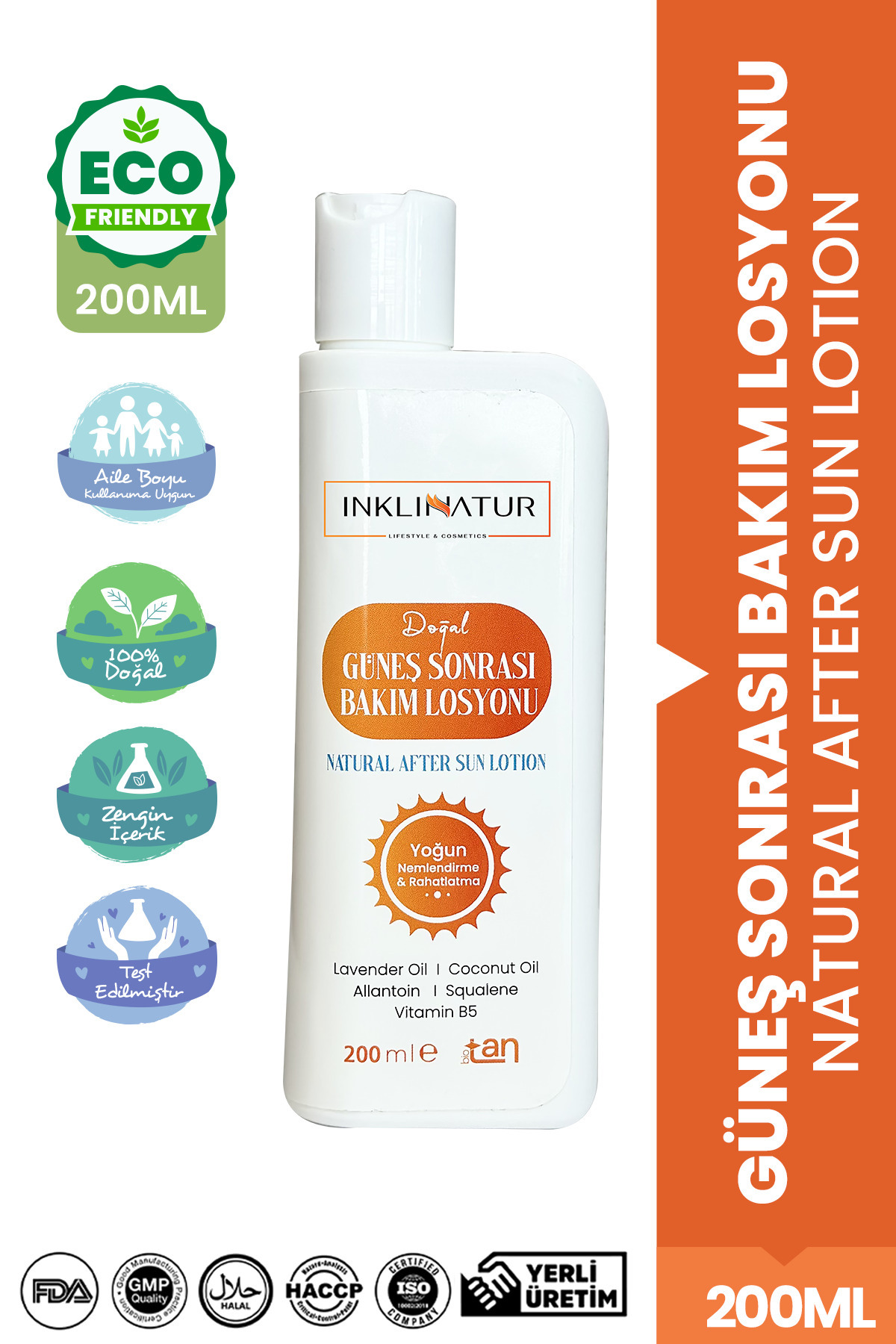 INKLINATUR LIFESTYLE & COSMETICS Doğal Güneş Sonrası Bakım Losyonu - 200ml
