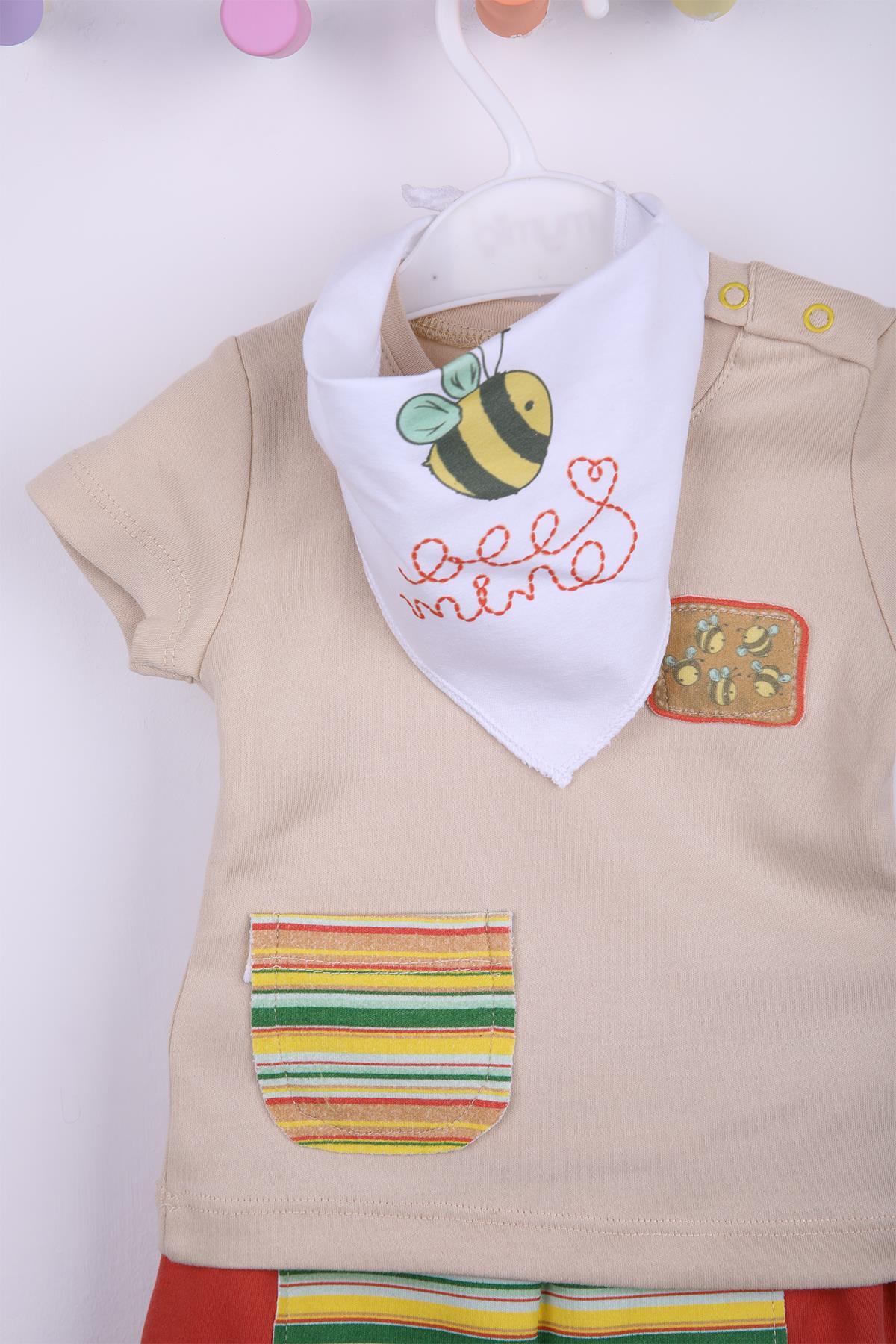 ست نوزادی پسرانه – دخترانه قهوه ای Pino Baby | 3426 اورجینال - تصویر 2