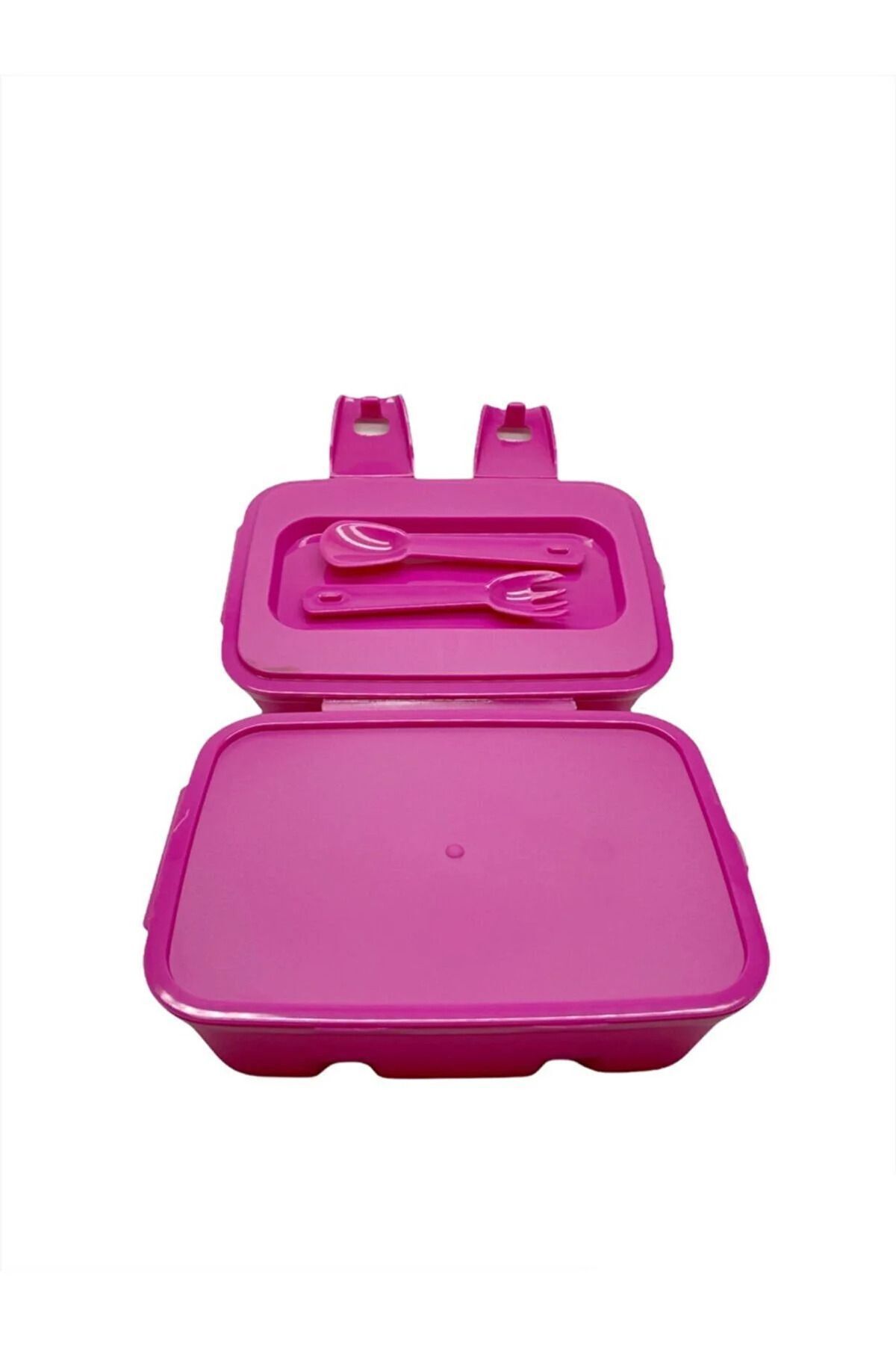 OPTİZON-Princess Two-Layer Lunch Box with Compartments and Cutlery with Double Lock 5