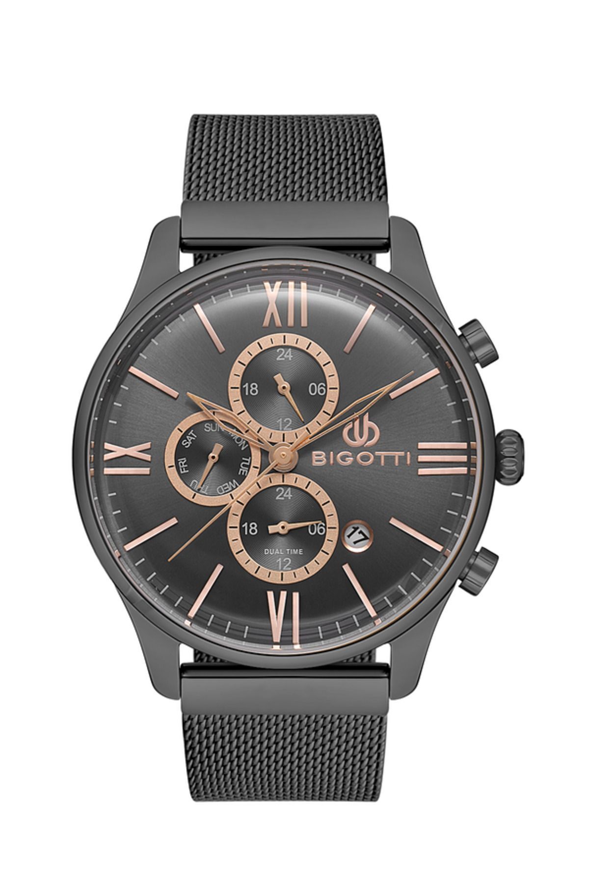 Bigotti-Original Functions Active 5 Atm Waterproof Mesh Cord Men's Wristwatch 3