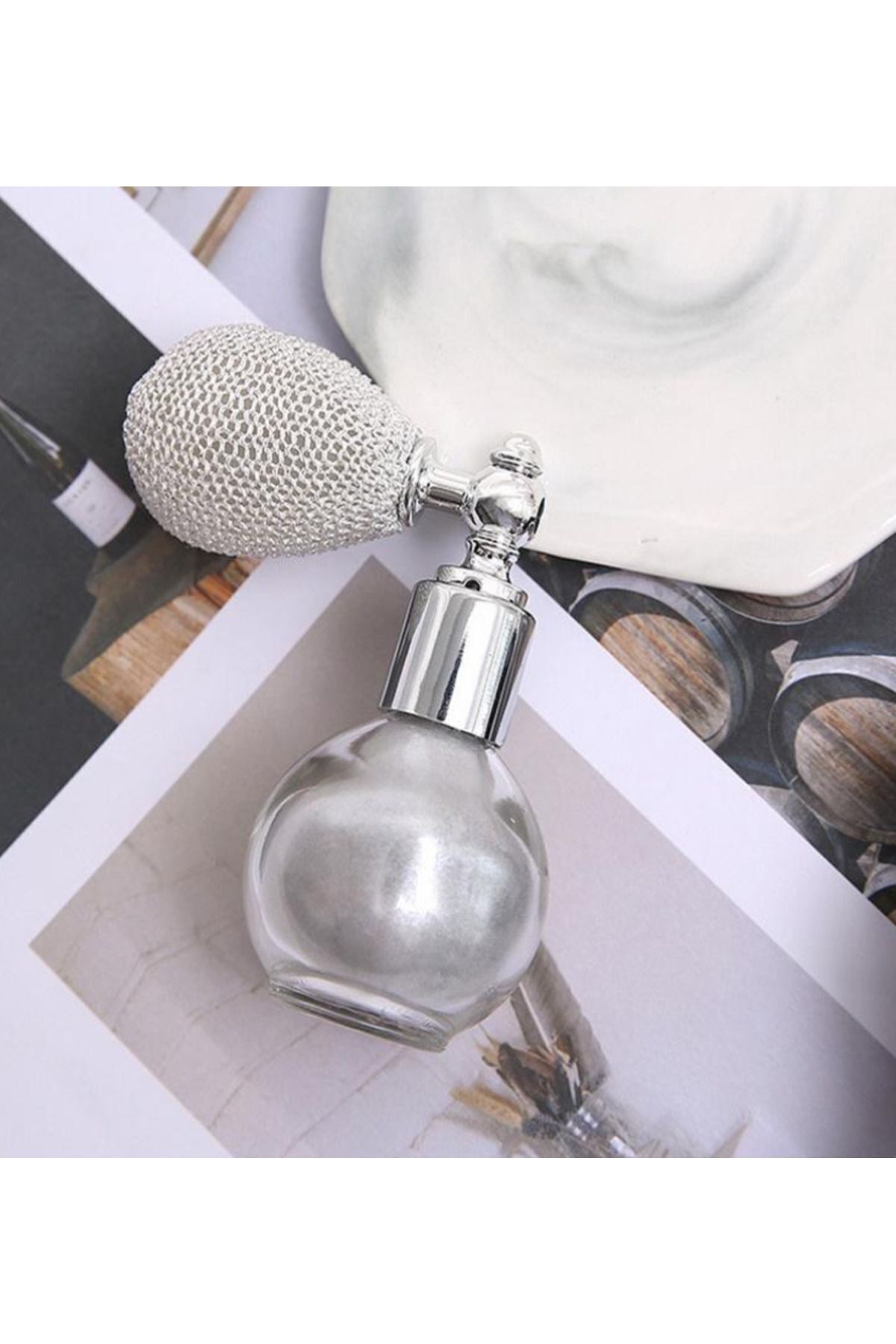face and body mist shimmering powder pressed spray grey colour