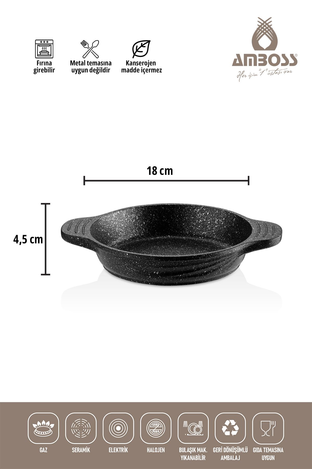 Amboss-Odin 3 Piece Granite Coated Pan Set - Fireproof and Non-Stick 3