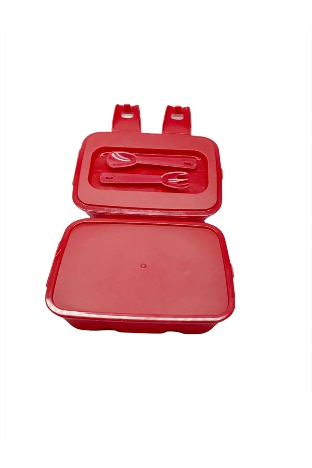 OPTİZON-Speed Car Car Two Layer Compartmented Fork Spoon Lunch Box Double Locked 6