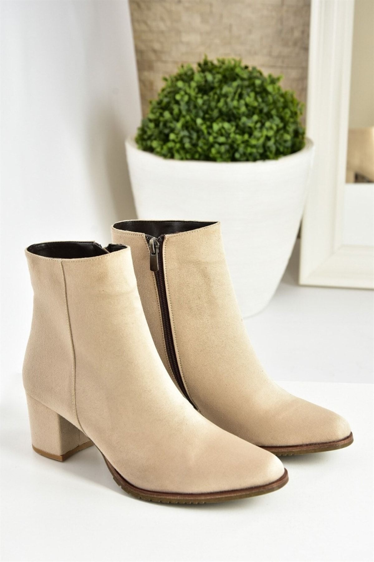 Fox Shoes-Γυναικείες Μπότες Μπεζ/καφέ Suede G654013102 6