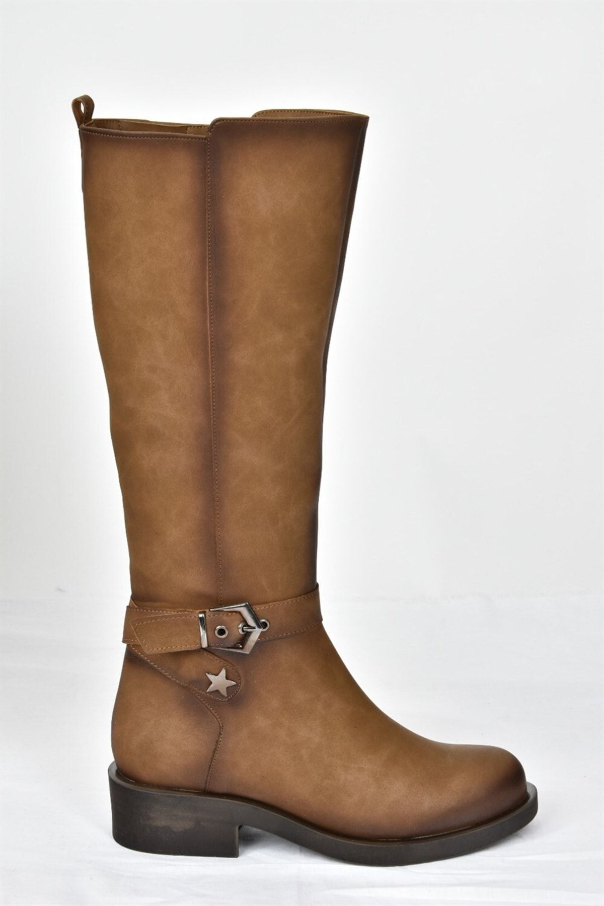 چکمه چند رنگ زنانه روزانه پاشنه کوتاه Mink G674240109 Fox Shoes