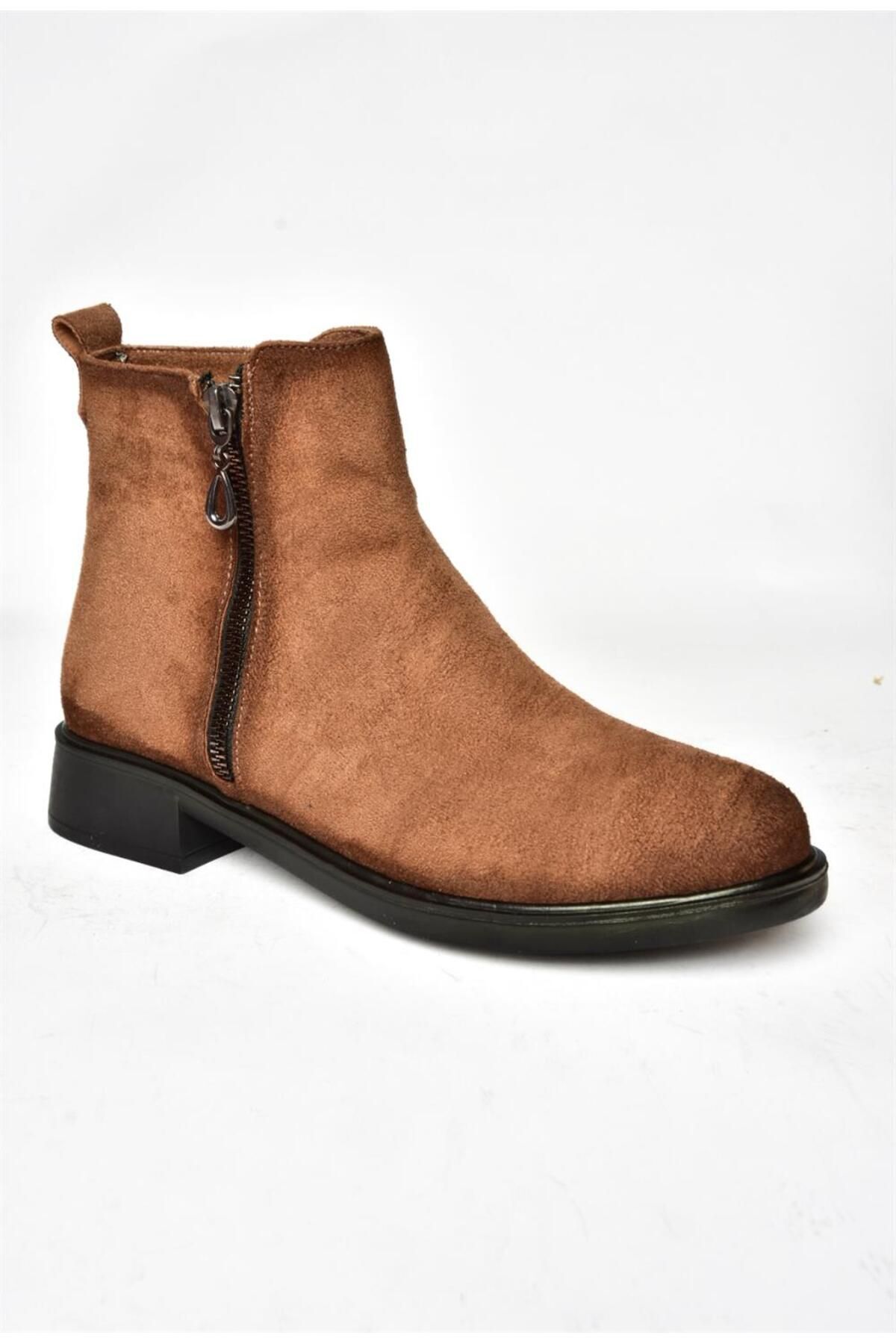 Fox Shoes-R374050402 Dámské semišové boty s nízkou podrážkou v hnědé barvě 6