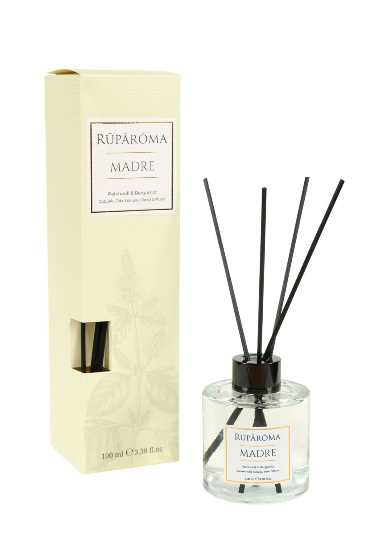 Madre Çubuklu Oda Kokusu Patchouli Ve Bergamot Kokulu, Reed Diffuser, 100 ml - 1