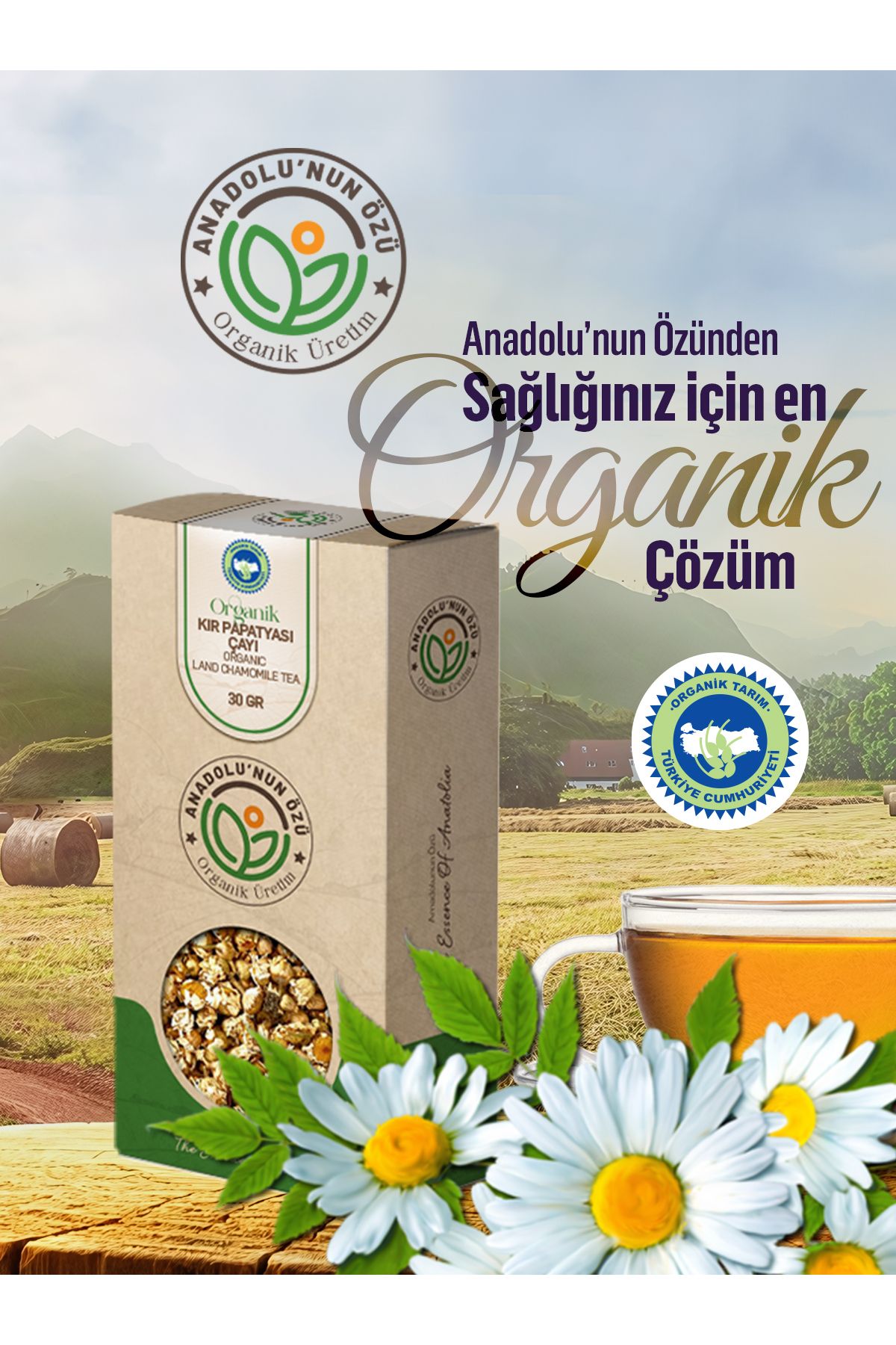 anadolu'nun özü organik üretim Organik Mayıs Papatyası Çayı ''30gr''