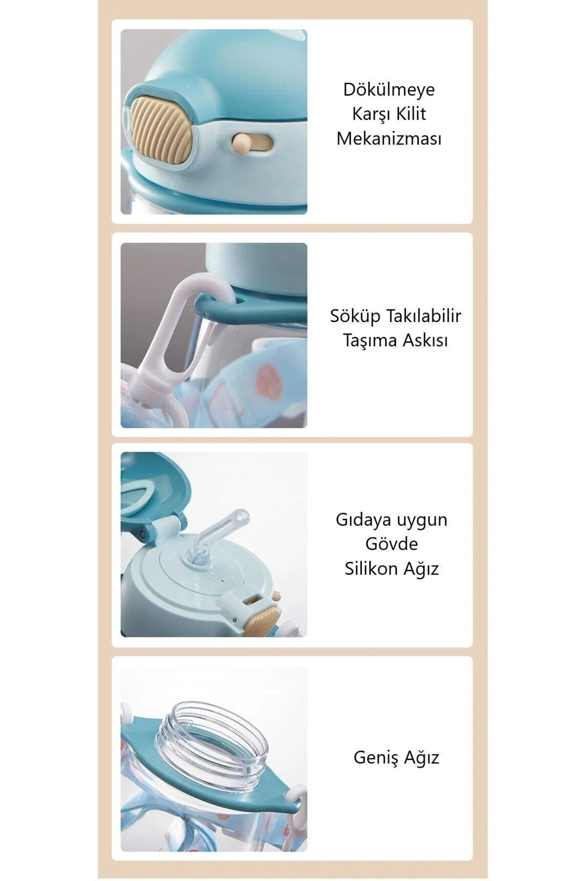 Shotay Esnek Tavşan Kulaklı Tritan Turuncu Suluk & Matara 600ml fotoğrafı 6 (önizleme)