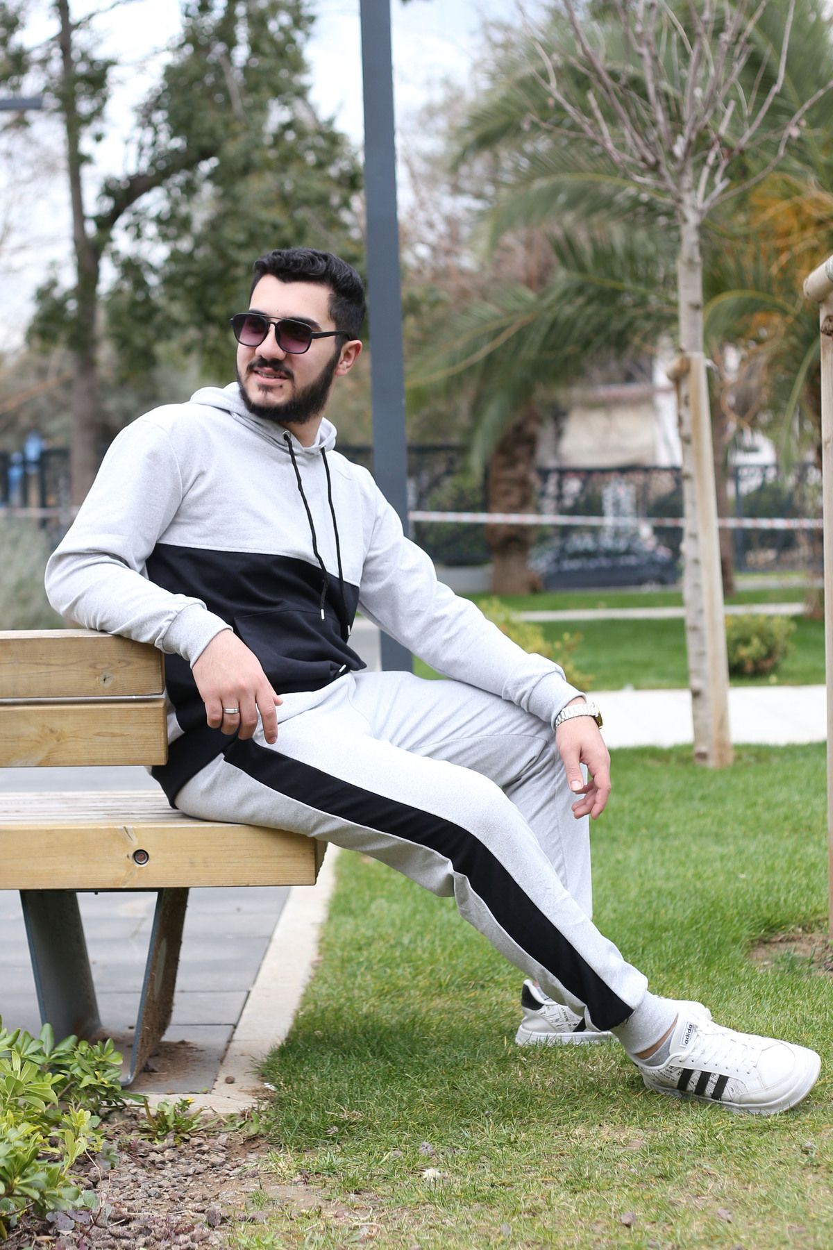 شلوار گرمکن مردانه خاکستری han elegant | H32746522 اورجینال - تصویر 3