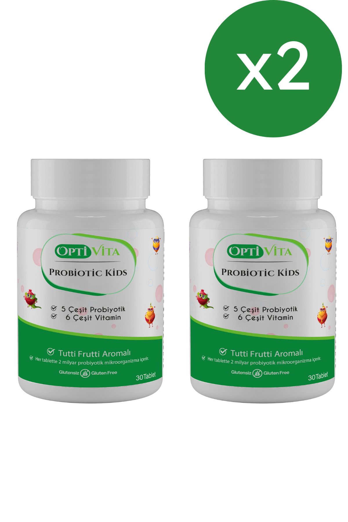 Optivita İkili Paket: Probiotic Kids 30 Çiğneme Tableti - Çocuklar İçin Probiyotik Ve Vitamin İçeren Takviye