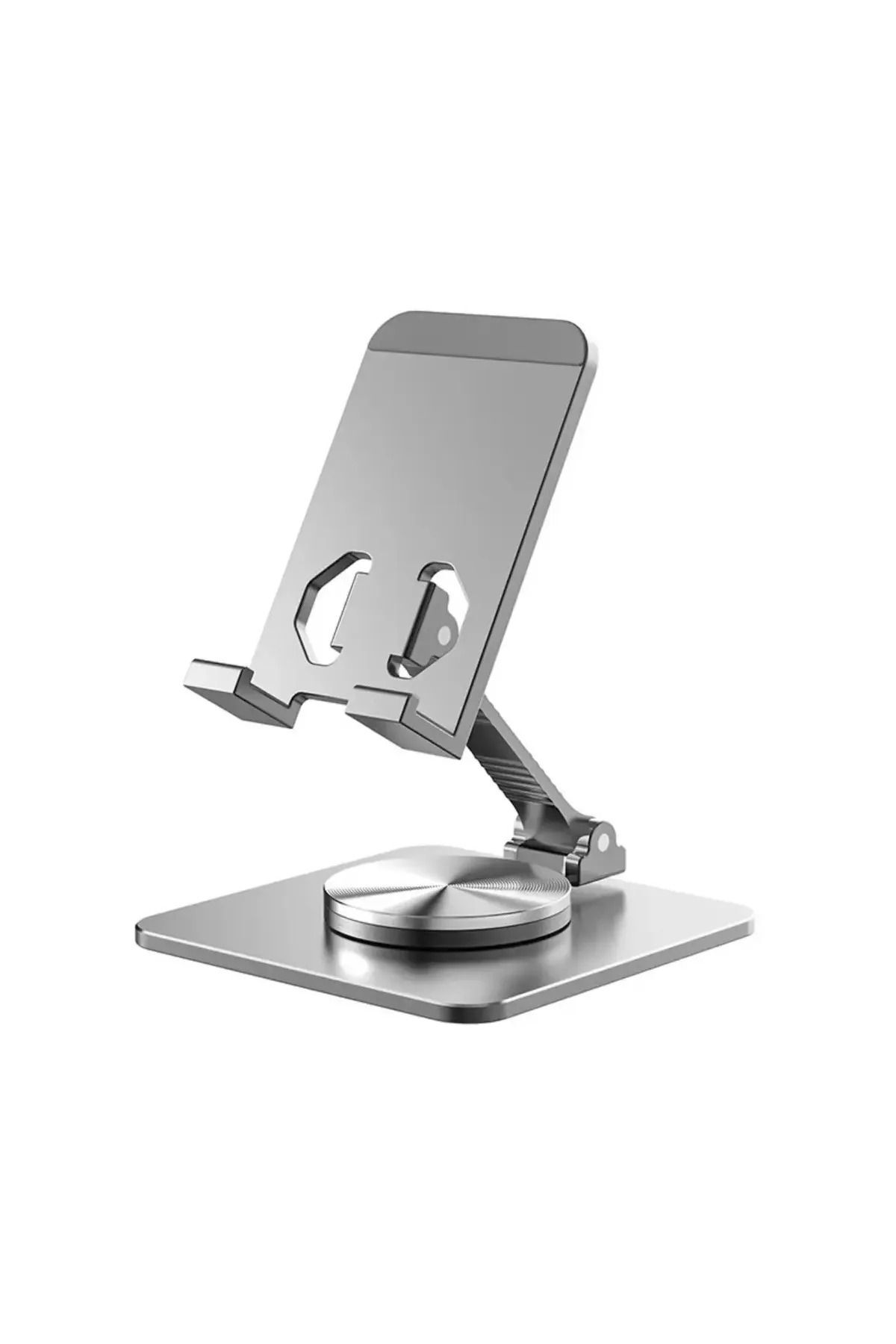 Alüminyum Alaşım Metal 360 Derece Dönebilen Ayarlanabilir Katlanır Masa Üstü Telefon & Tablet Standı 7