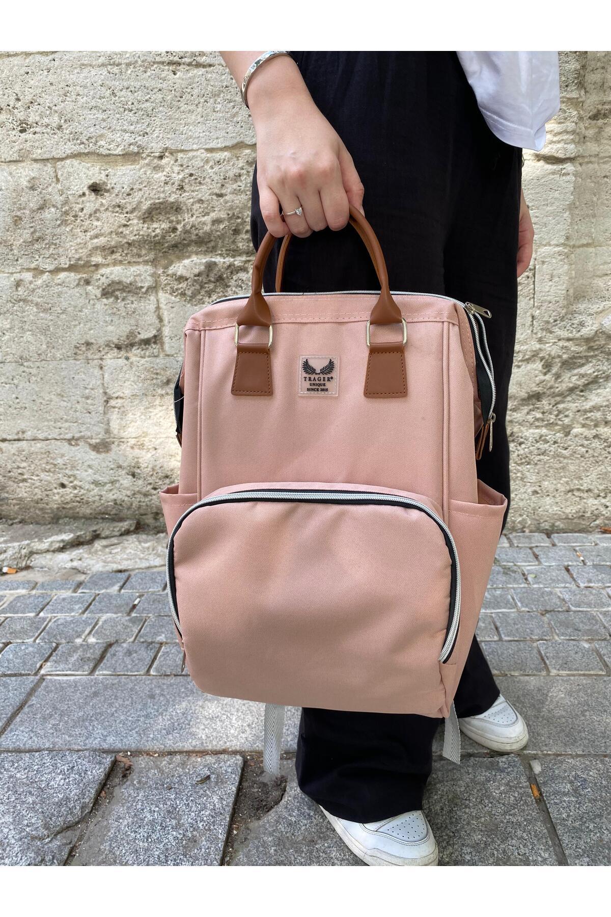 کوله پشتی زنانه صورتی TRAGER | HD-00072024 اورجینال - تصویر 5