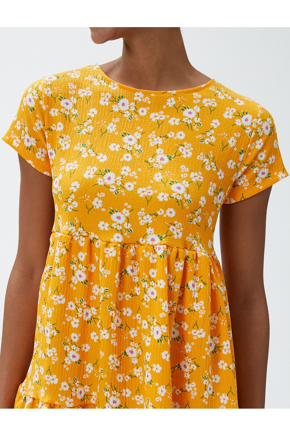 Floral Dress Crew Neck Short Sleeve Relaxed Fit – Everything5Pounds