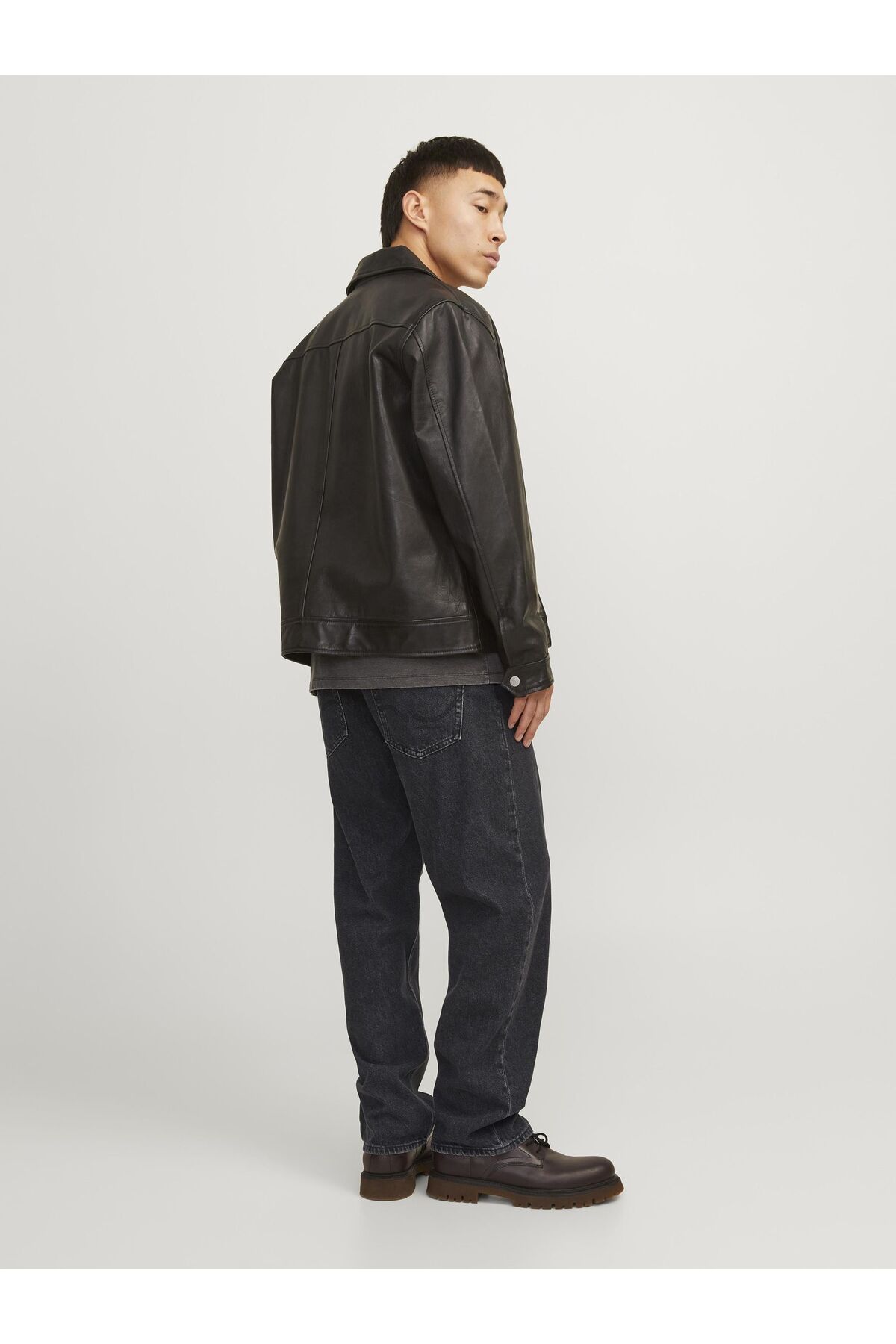شلوار جین جک اند جونز مردانه پنبه ای مشکی  راسته Wide Leg/ساق پهن    بیسیک اسپرت | Jack & Jones 12252764 KH - تصویر 4