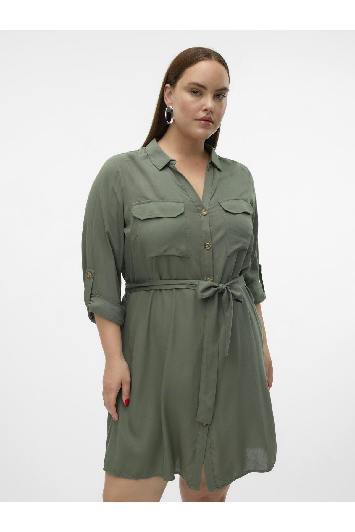 Veromoda Curve-Hemdblusenkleid VMBUMPY L/S KOŠILE ŠATY WVN CURVE NOOS 5