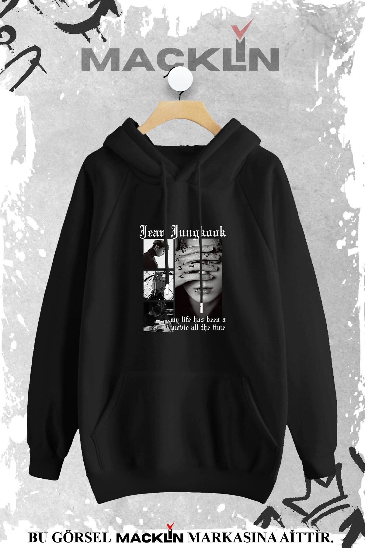 macklin Unisex Kad n Erkek Jean Jungkook Bts Bask l Sweatshirt Fiyat Yorumlar Trendyol