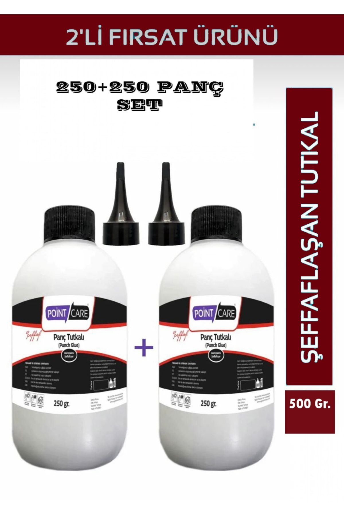 AYMAGNET Point Panç Tutkalı,2 Adet 250 Gr, Şeffaf Yapıştırıcı, Punch Tutkal