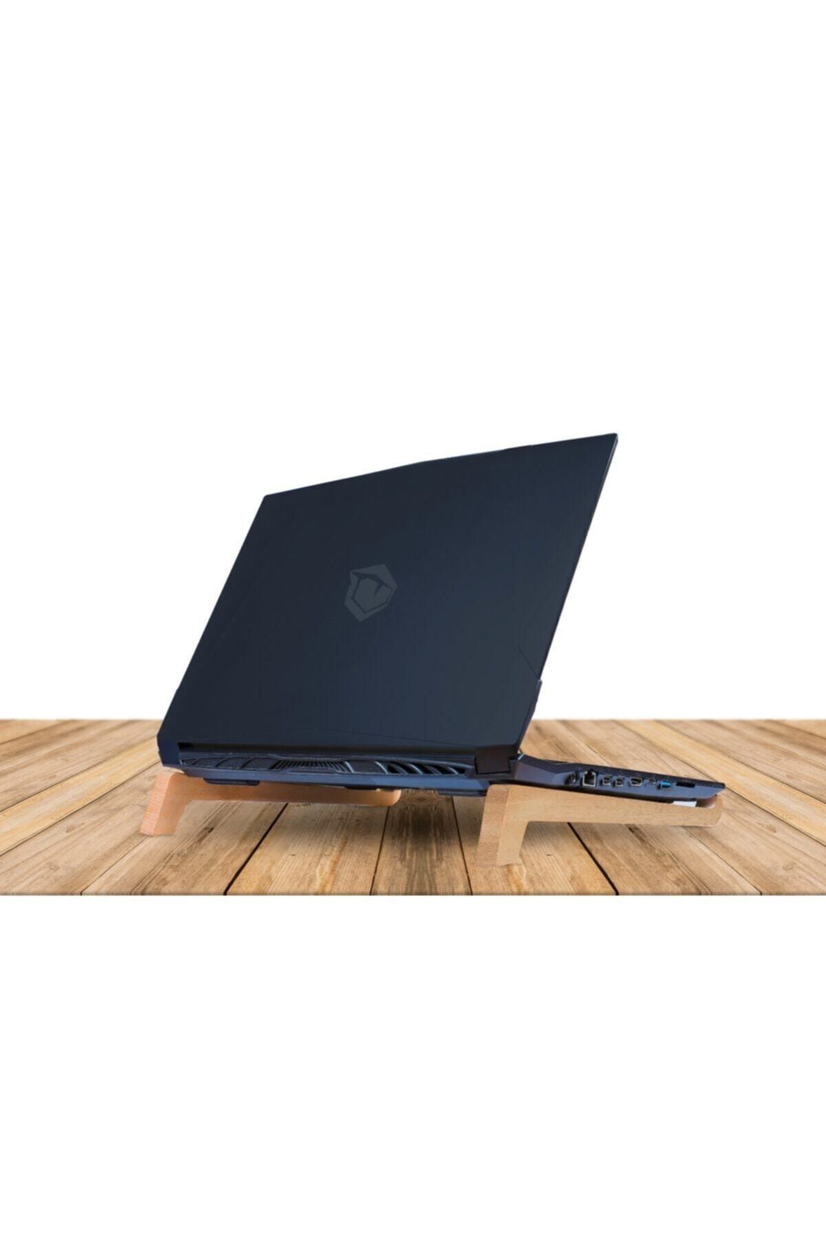 Laptop Tablet Standı Sehpası Soğutma Portatif Masif Ağaç Oyma Laptopstand 3