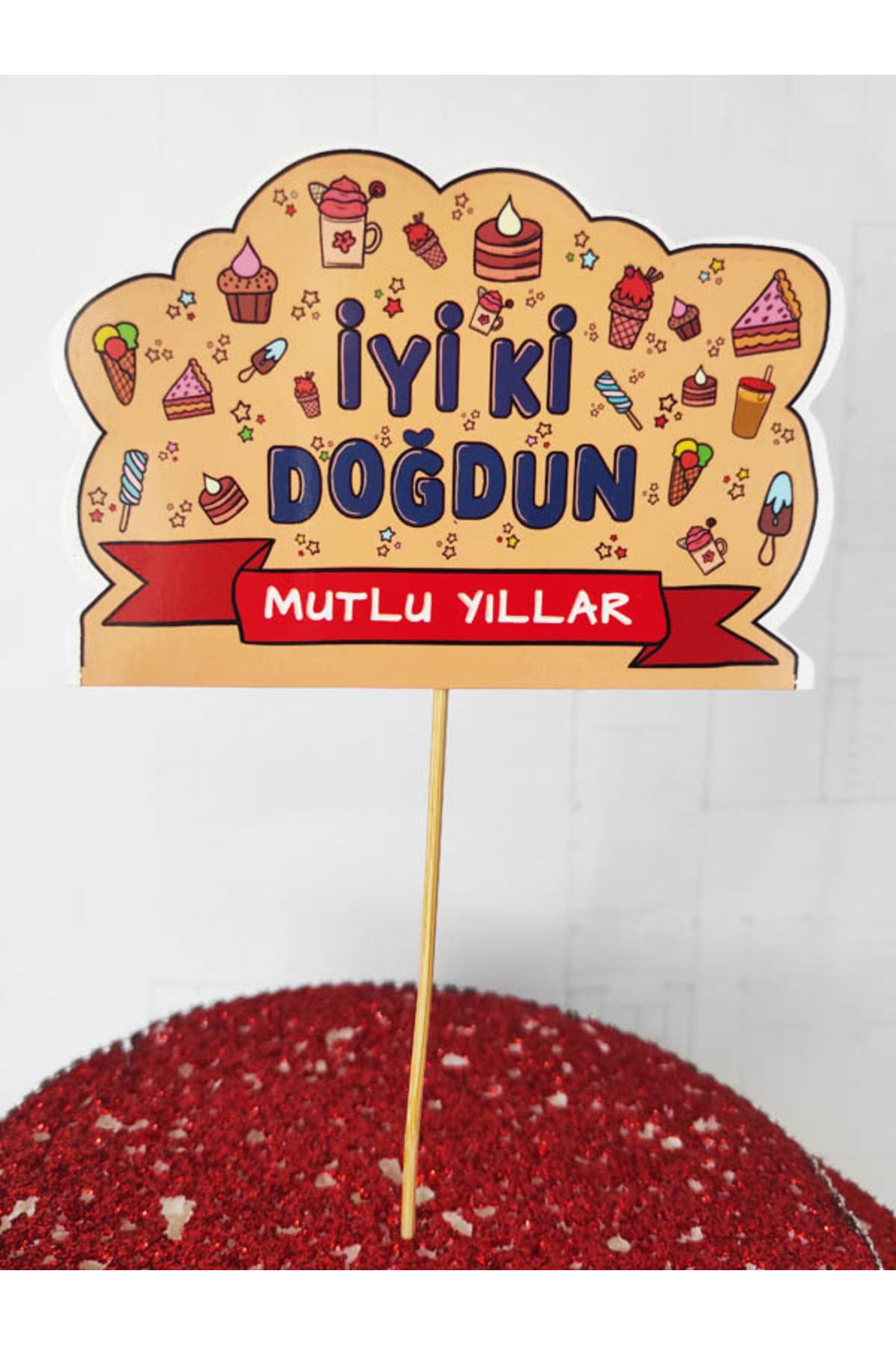 BEYHAN BAYHAN 1 Adet Dekoratif Karton İyi Ki Doğdun Mutlu Yıllar Konuşma Kartı 20 cm