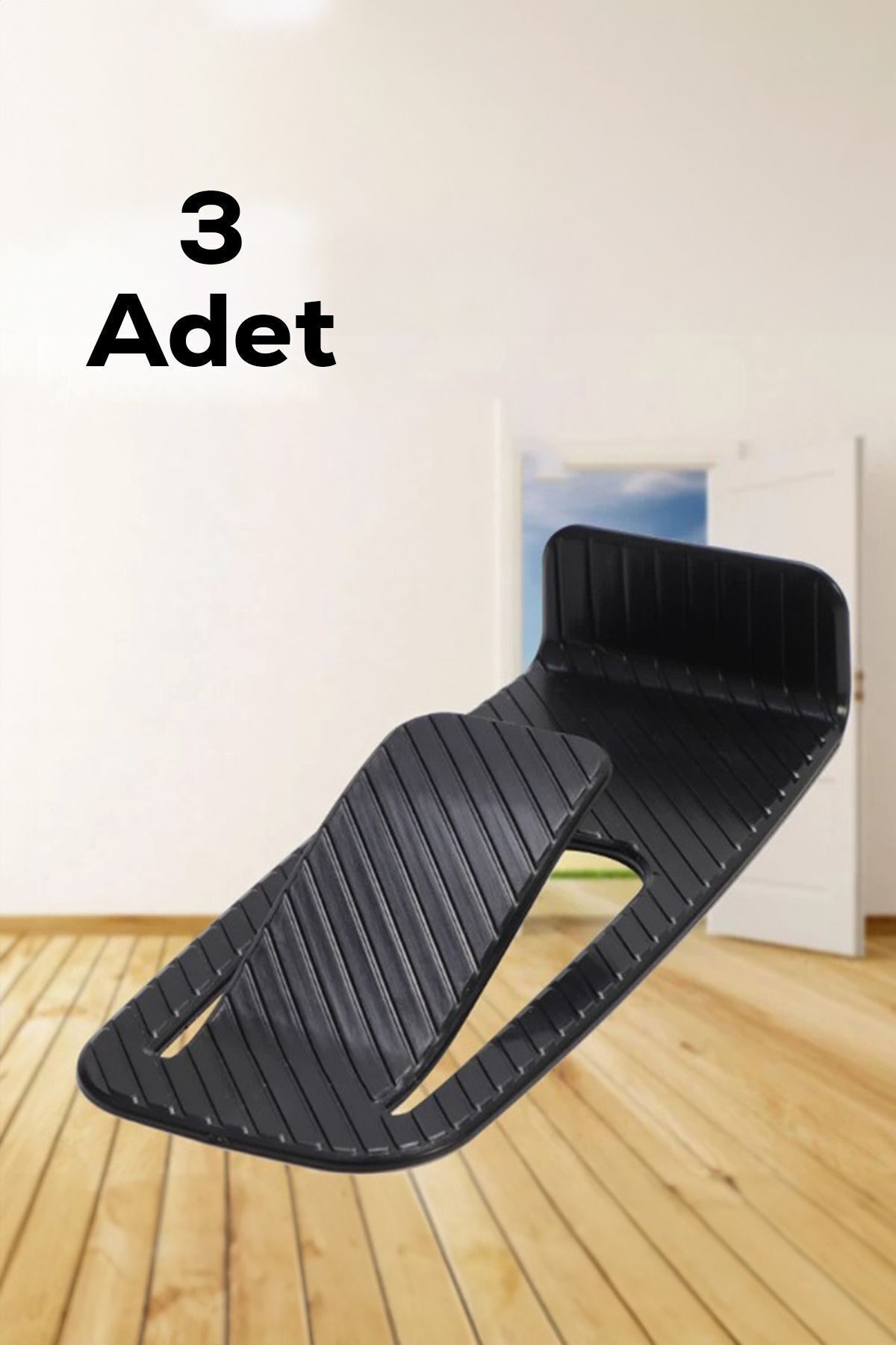 Porsima Adhesive Door Stopper 3-Piece Door Stop Plastic Under-Door