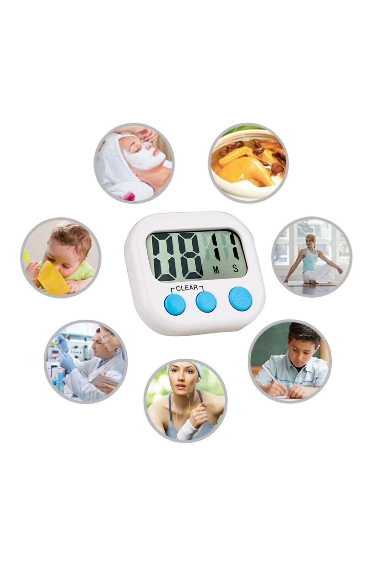 Unichrome-Blue Color Digital Display Alarm Magnetic Kitchen Timer 3