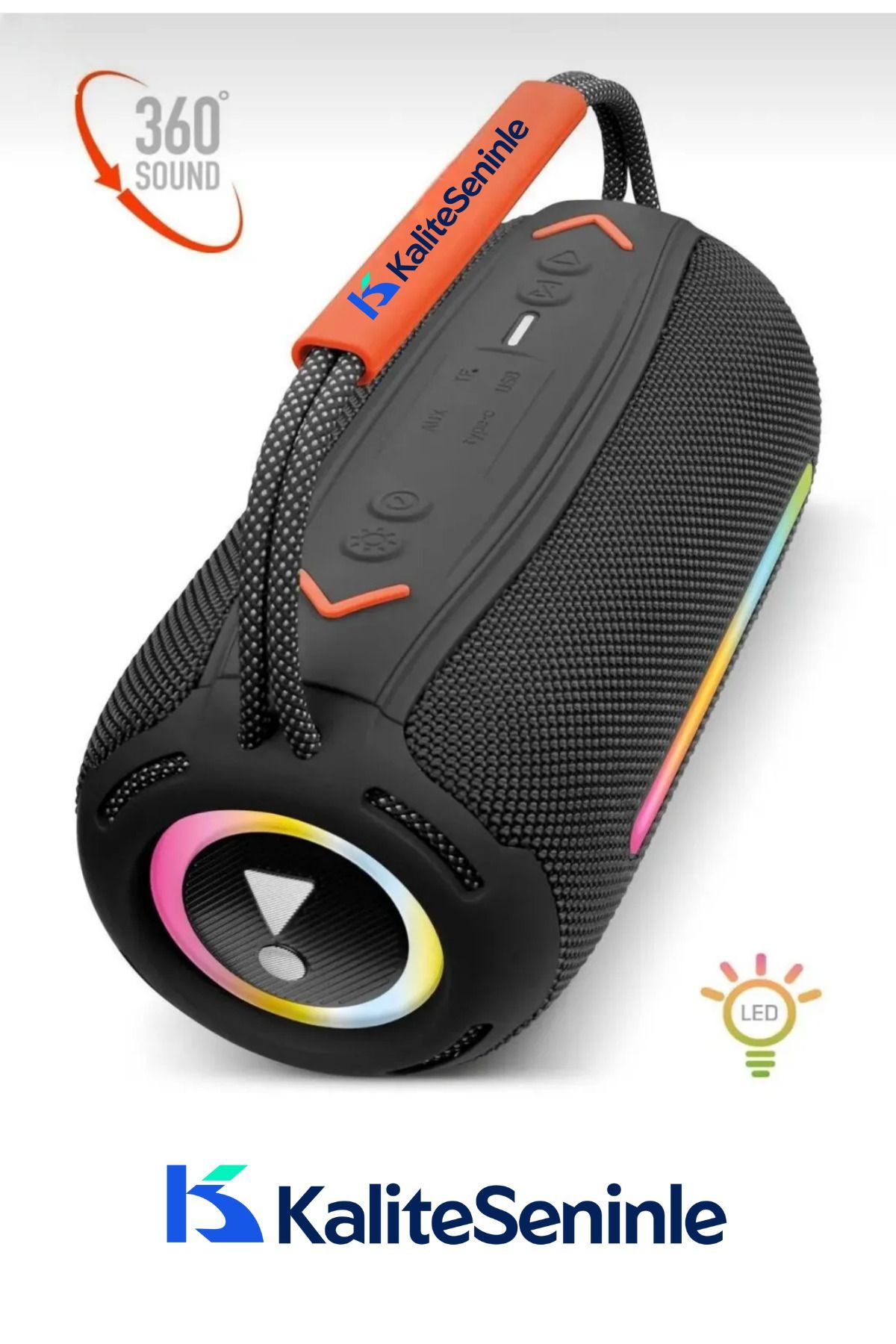 Soundbass Yüksek Ses Bluetooth Hoparlör Ios Android Çift Bass Suya Ve Toza Dayanıklı 5