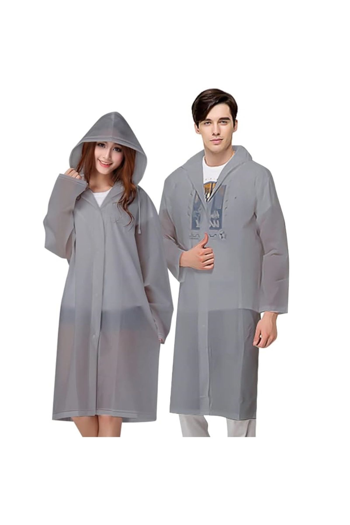 10 ADET OUTDOOR YAĞMURLUK VIP UNISEX RAIN COAT 1.KALİTE ŞAPKALI ÇITÇITLI YAĞMURLUK GRİ YAĞMURLUK