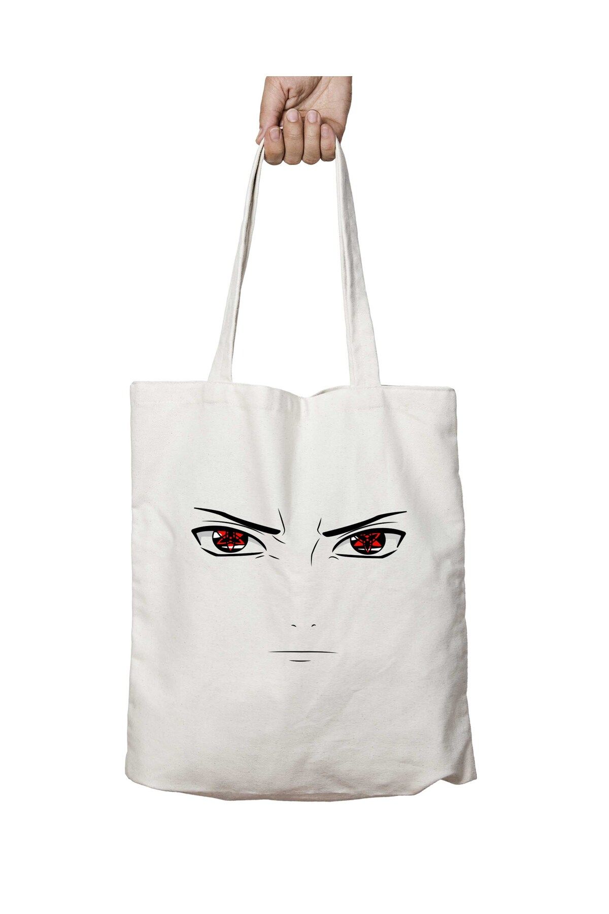 ART HEDİYE-Sasuke MangekYou Sharingan Pattern - Washable, Permanent Printed Shoulder Tote Bag 1