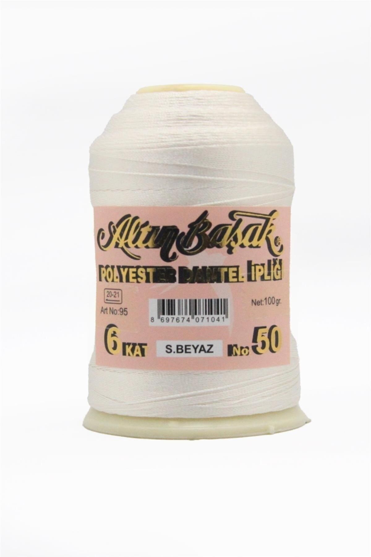Altınbaşak-Ață de dantelă din poliester Golden Başak 6 straturi 100 Gr alb zahăr (1 bucată) 1