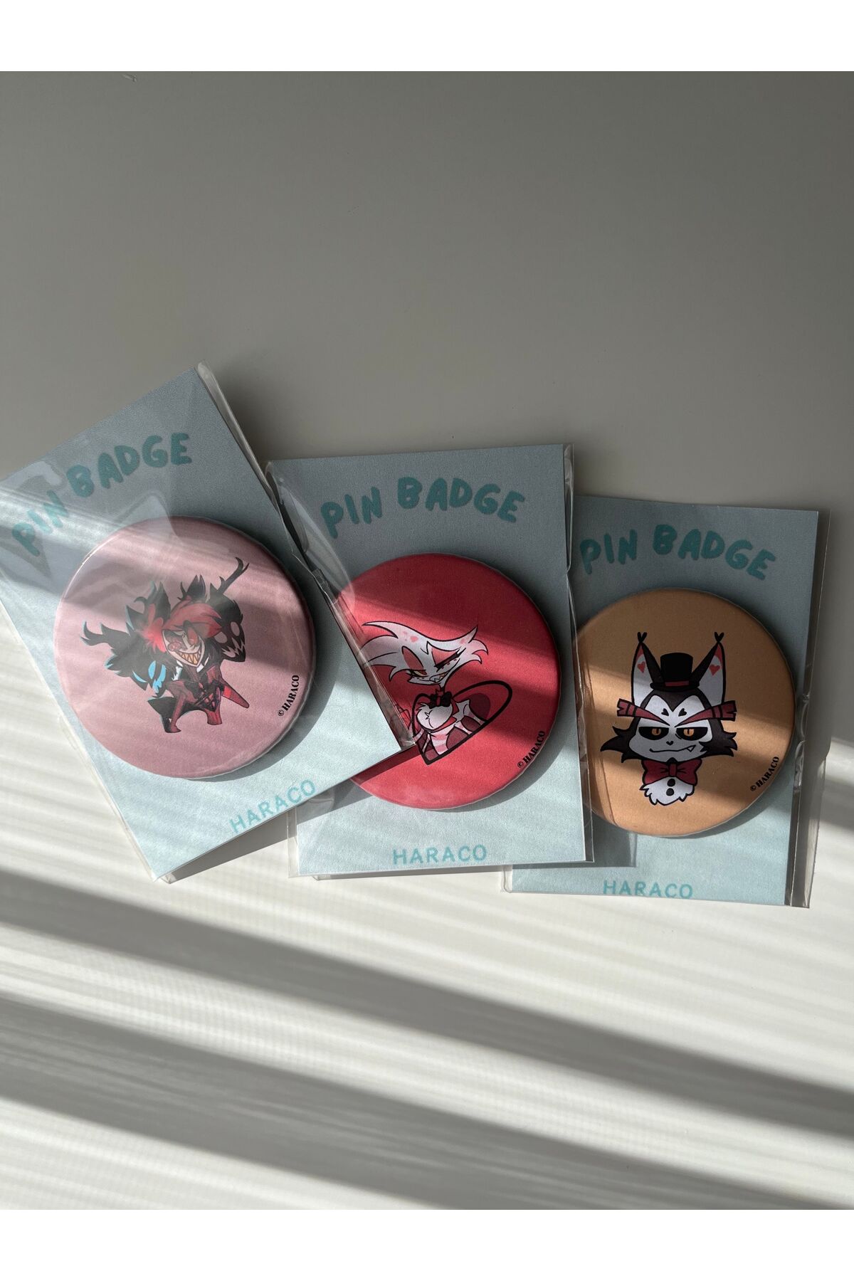 Hazbin Hotel 3-Piece Badge Set (Angeldust, Alastor and Husk)