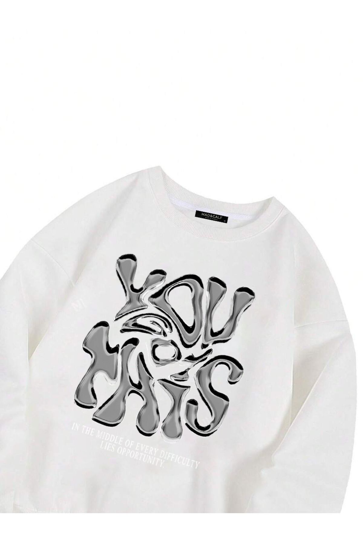 Mad&Calf-Ai primit acest hanorac unisex oversize din fleece imprimat 3