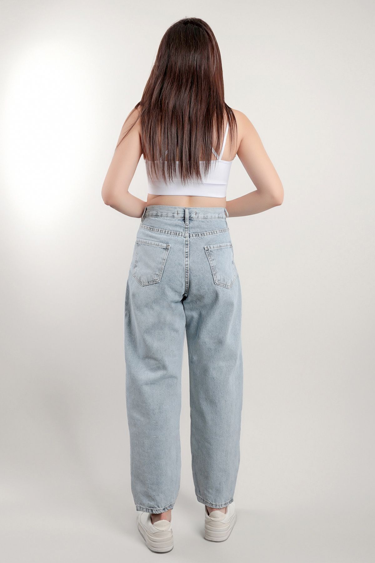 John Borners-Jb BoYfriend Jeans - Ice Blue, 100% Cotton, Shrinkable Leg, Snow Washing - P78 5